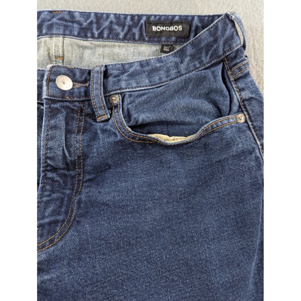 Bonobos Denim On A Mission Organic Cotton Jeans Mens 31x30 Dark Wash Straight - Picture 7 of 16
